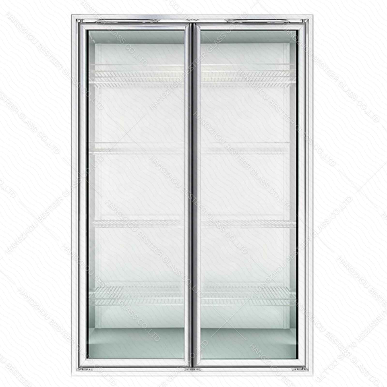 Puerta de vidrio aislante templado de baja emisividad con triple acristalamiento para refrigerador