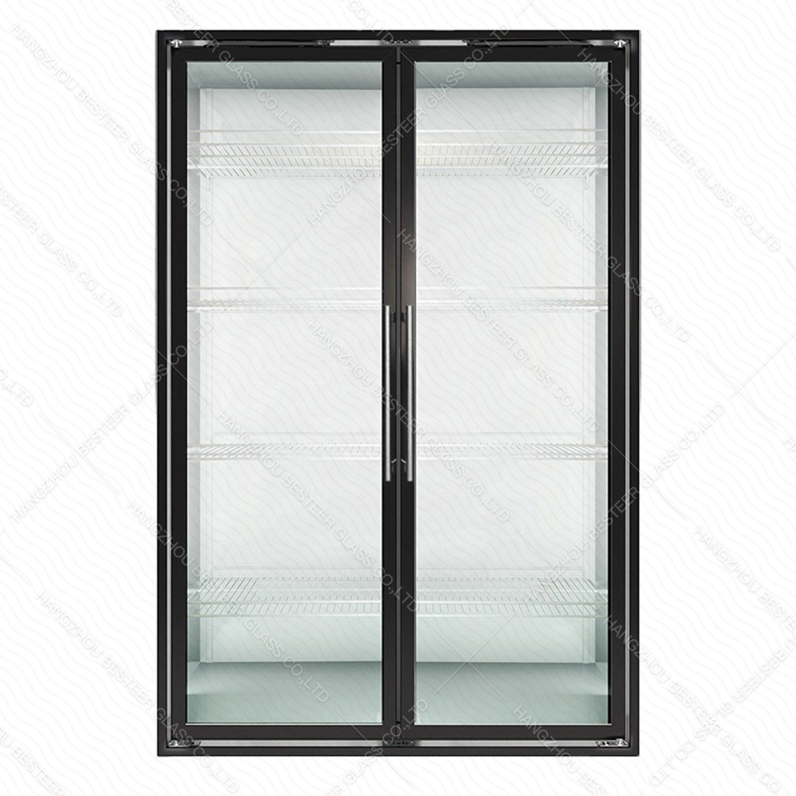 Media puerta batiente de vidrio extensible para congelador con luz LED
