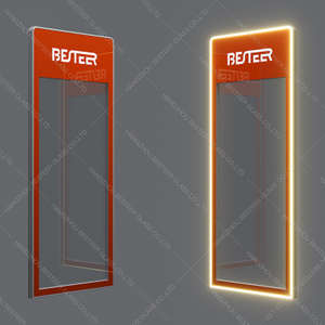 Puerta de vidrio de exhibición vertical para refrigerador con logotipo personalizado